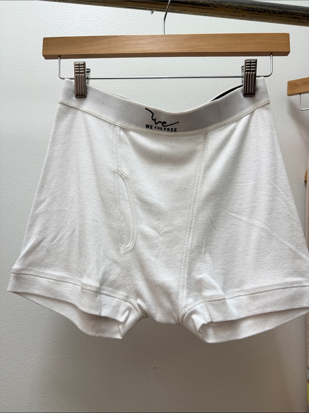We The Free White Ribbed Lounge Bike Shorts
